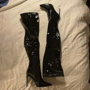 Patent Leather Over-The-Knee Boots